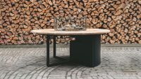 Stół z kominkiem COSILOFT Ø120cm black/teak