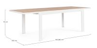 Stół BELMAR WHITE 160-240x100x75