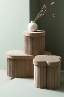 Pufa JOCELYN ROUND BEIGE VELVET