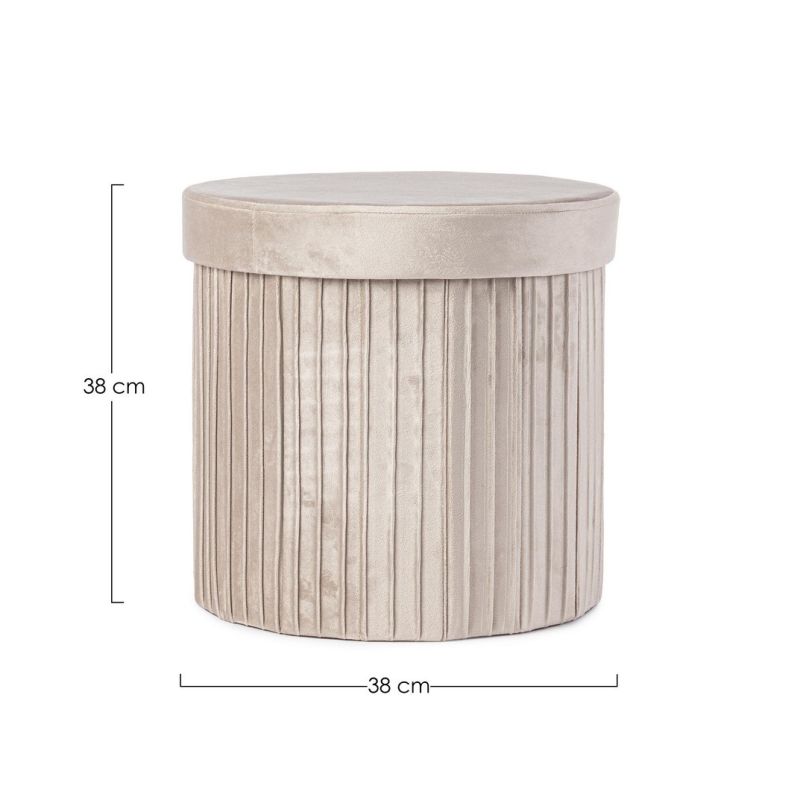 Pufa JOCELYN ROUND BEIGE VELVET