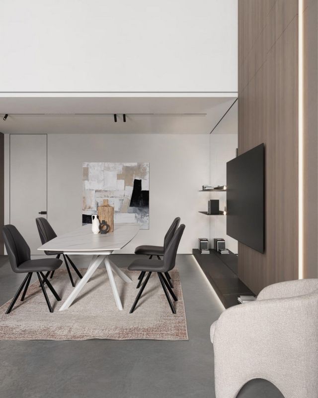 Stół jadalniany JOAKIM White/Black 160-240X90