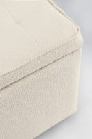 Zestaw 3w1 – ławka i dwie pufy Bouclé