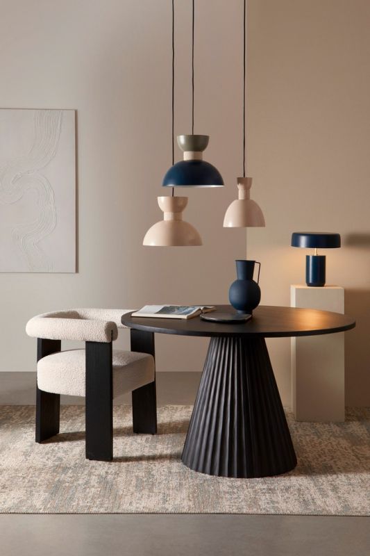 Stół jadalniany ORISSA BLACK/NATURAL   Ø120x76h