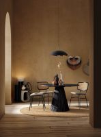 Stół jadalniany ORISSA BLACK/NATURAL   Ø120x76h