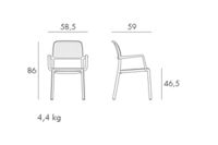 Krzesło z podłokietnikami Bora