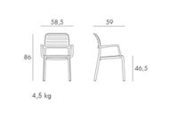 Krzesło z podłokietnikami Costa