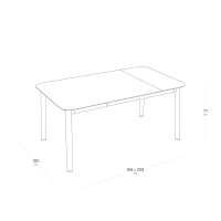 Rozkładany stół Lafuma ORON Ciment HPL Titane dla 6 do 8 osób