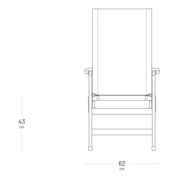 Leżak MIAMI II High BeComfort® Silver