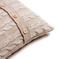 Подушка в'язана, світлий беж-коси