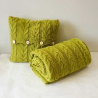 Плед в'язаный, 190x160, лайм-коси