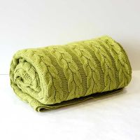 Плед в'язаный, 190x160, лайм-коси