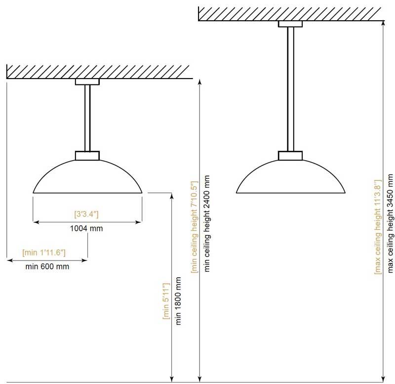 Lampa sufitowa-podgrzewacz Dome Pendant Black