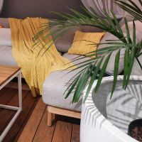 Подушка декоративна в'язана, ніжно-жовтий