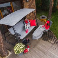 Huśtawka-łóżko Patio Swing Light Khaki/Light Grey