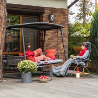 Huśtawka-łóżko Patio Swing Light Khaki/Light Grey