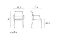 Krzesło z podłokietnikami Riva