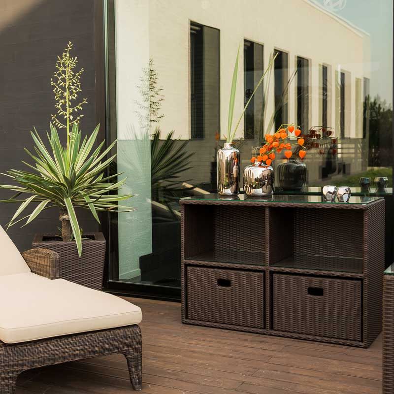 Komoda Space Mini Java Brown, 4 sekcje