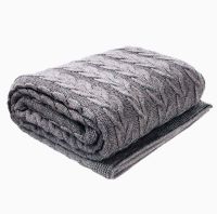 Плед в'язаний 170х140, сірий