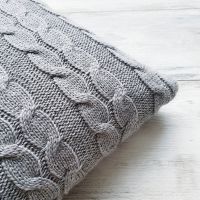 Poduszka dekoracyjna pleciona, stalowy