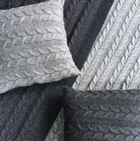 Плед в'язаний 170х140, сірий