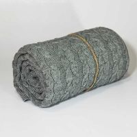 Плед в'язаний 170х140, сірий