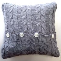 Poduszka dekoracyjna pleciona, stalowy