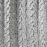 Плед в'язаний 160х190, світло-сірий-коси