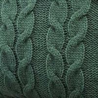 Плед в'язаний 190х160, темно-зелений-коси
