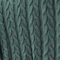Плед в'язаний 190х160, темно-зелений-коси