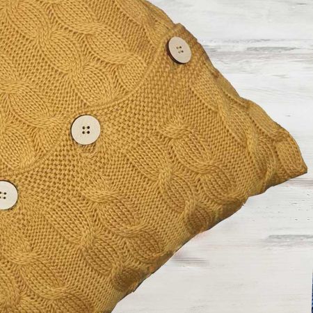 Poduszka dekoracyjna pleciona, ciemnożółty Poduszka dekoracyjna pleciona, ciemnożółty